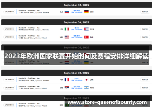 2023年欧洲国家联赛开始时间及赛程安排详细解读